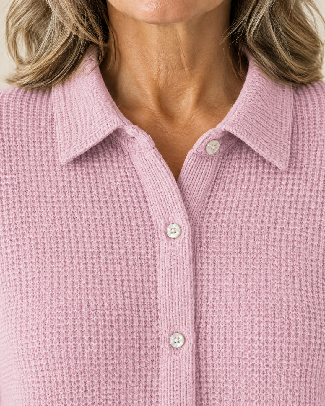 Textured Knit Button-Through Cardigan
