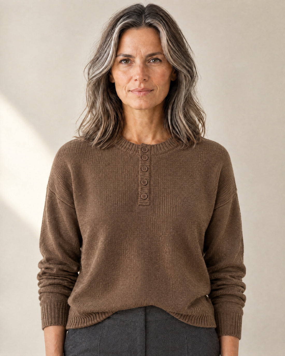 Four-Button Henley Jumper
