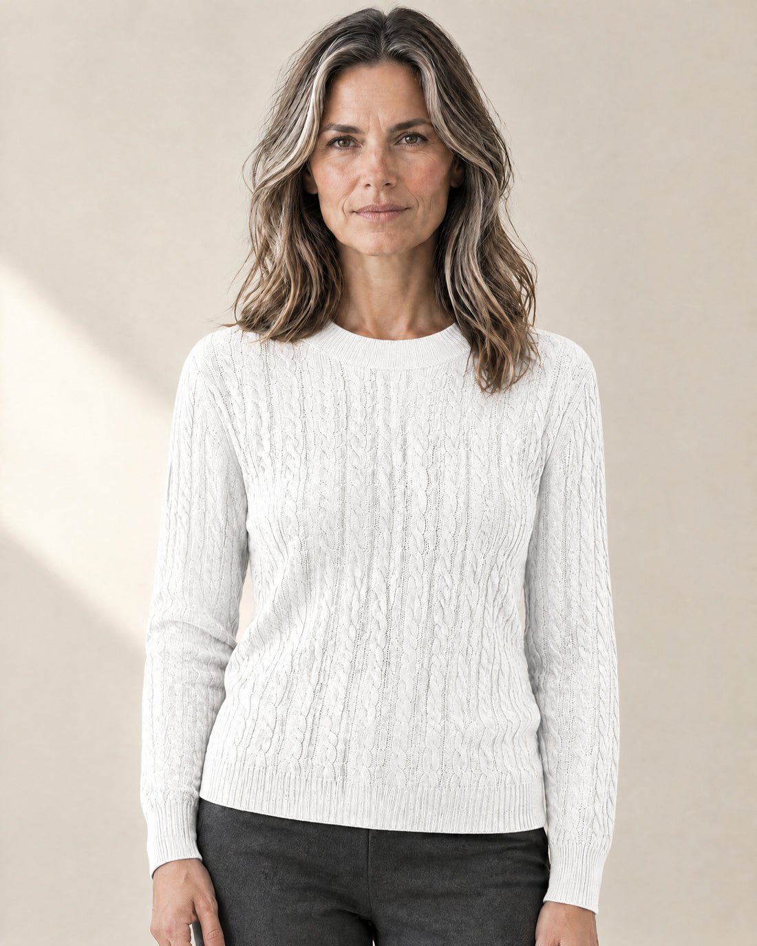 Cable Knit Crew Neck Jumper