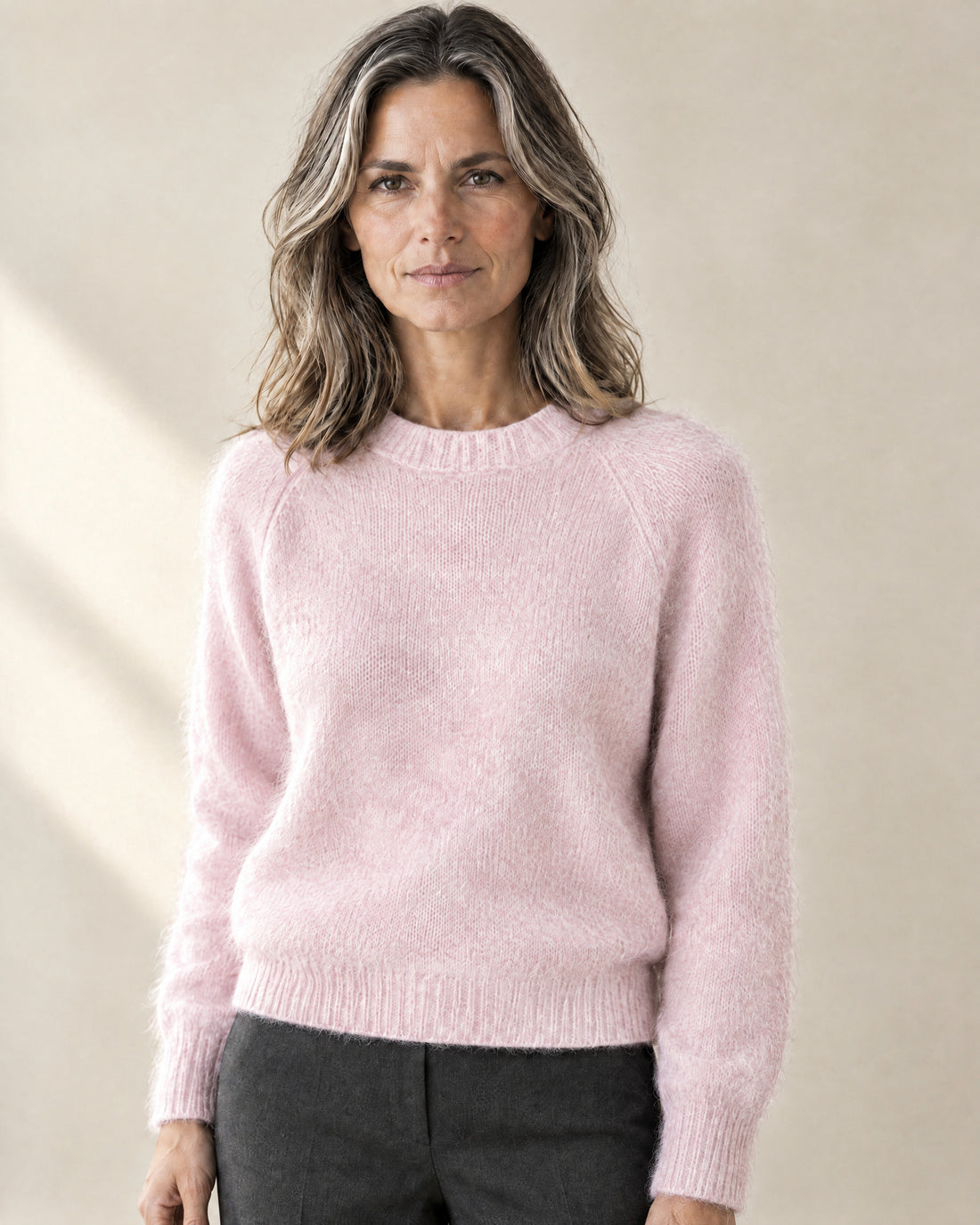 Mohair-Blend Brushed Crew Jumper