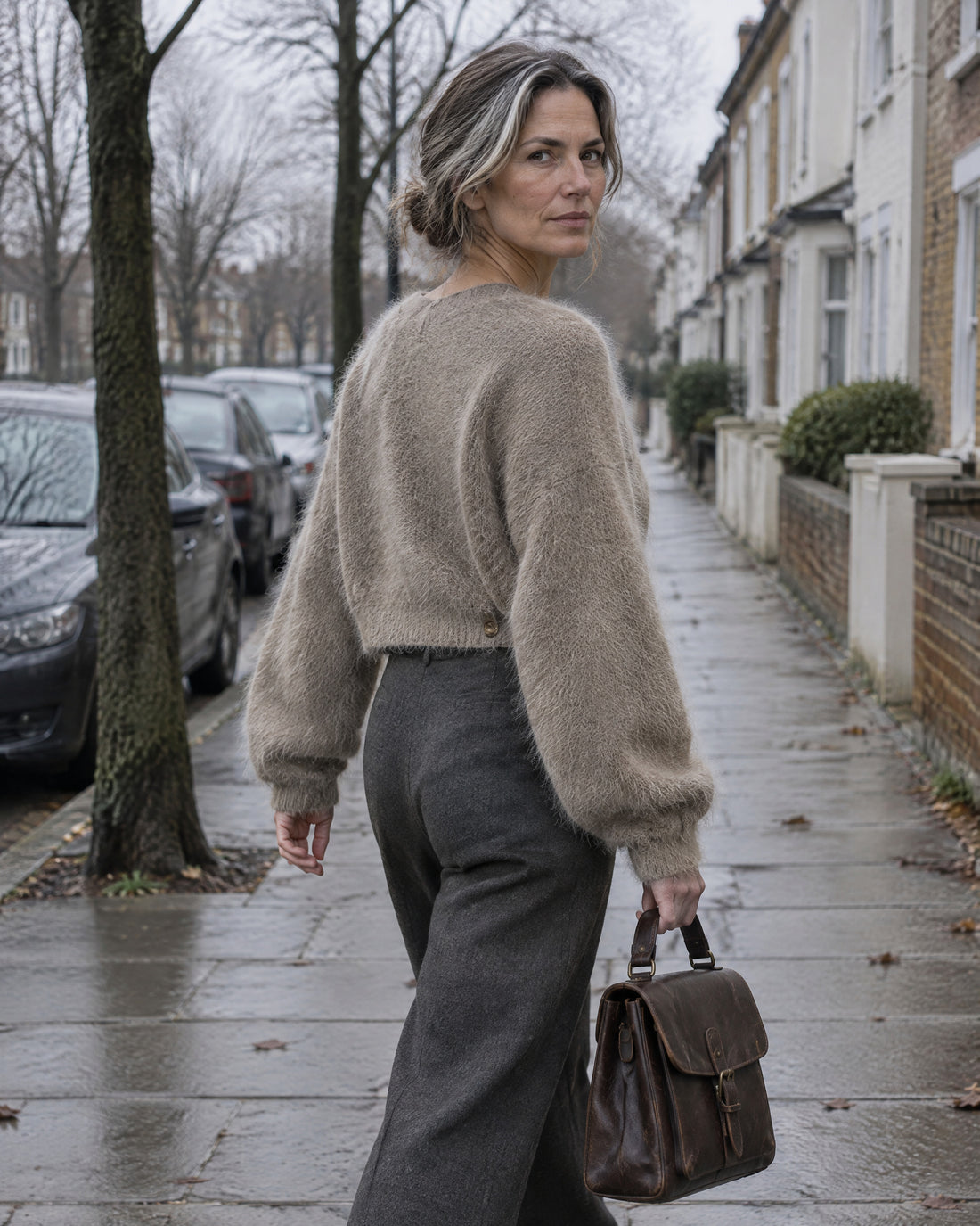 Brushed V-Neck Button Cardigan