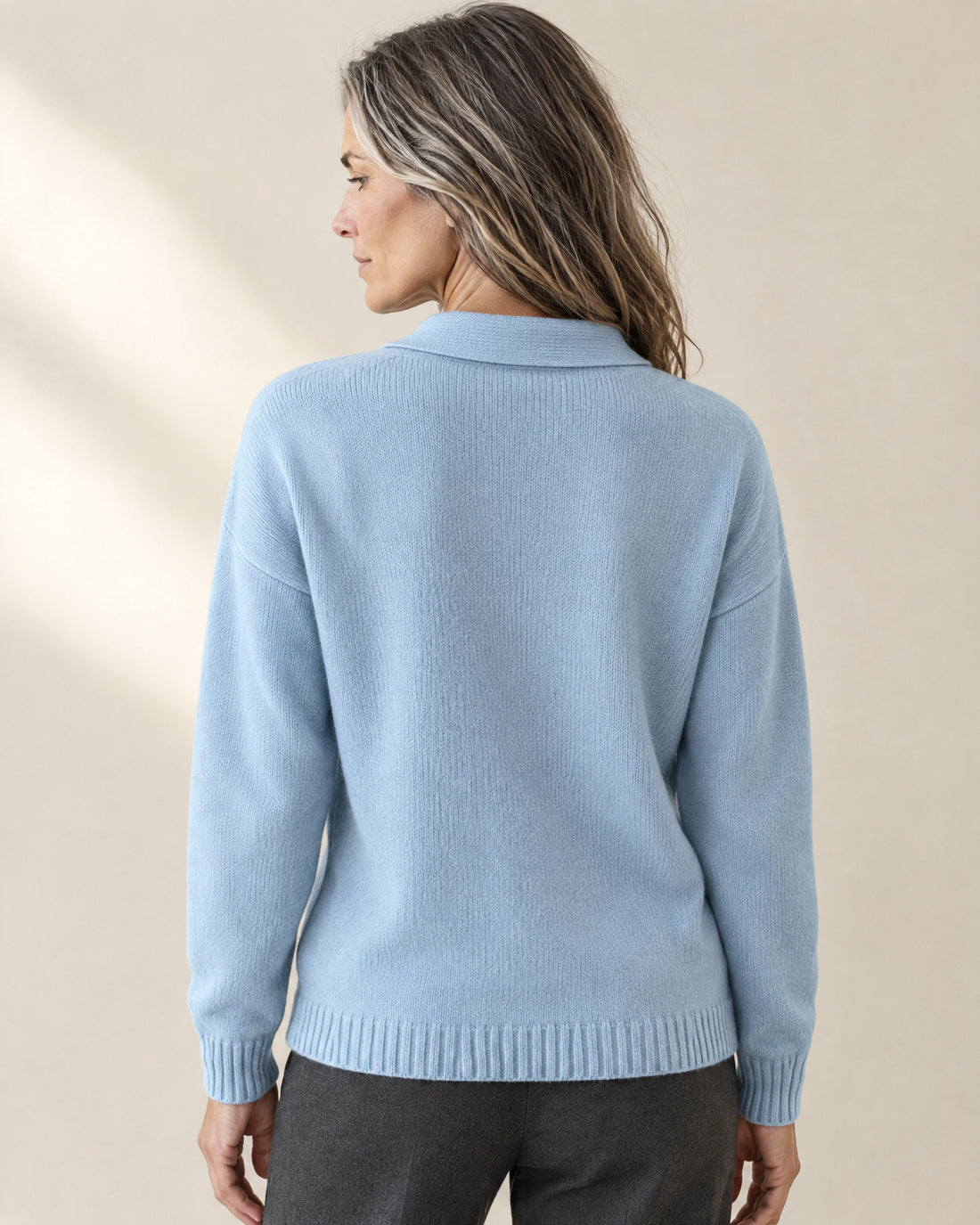 Soft-Knit Polo Collar Jumper