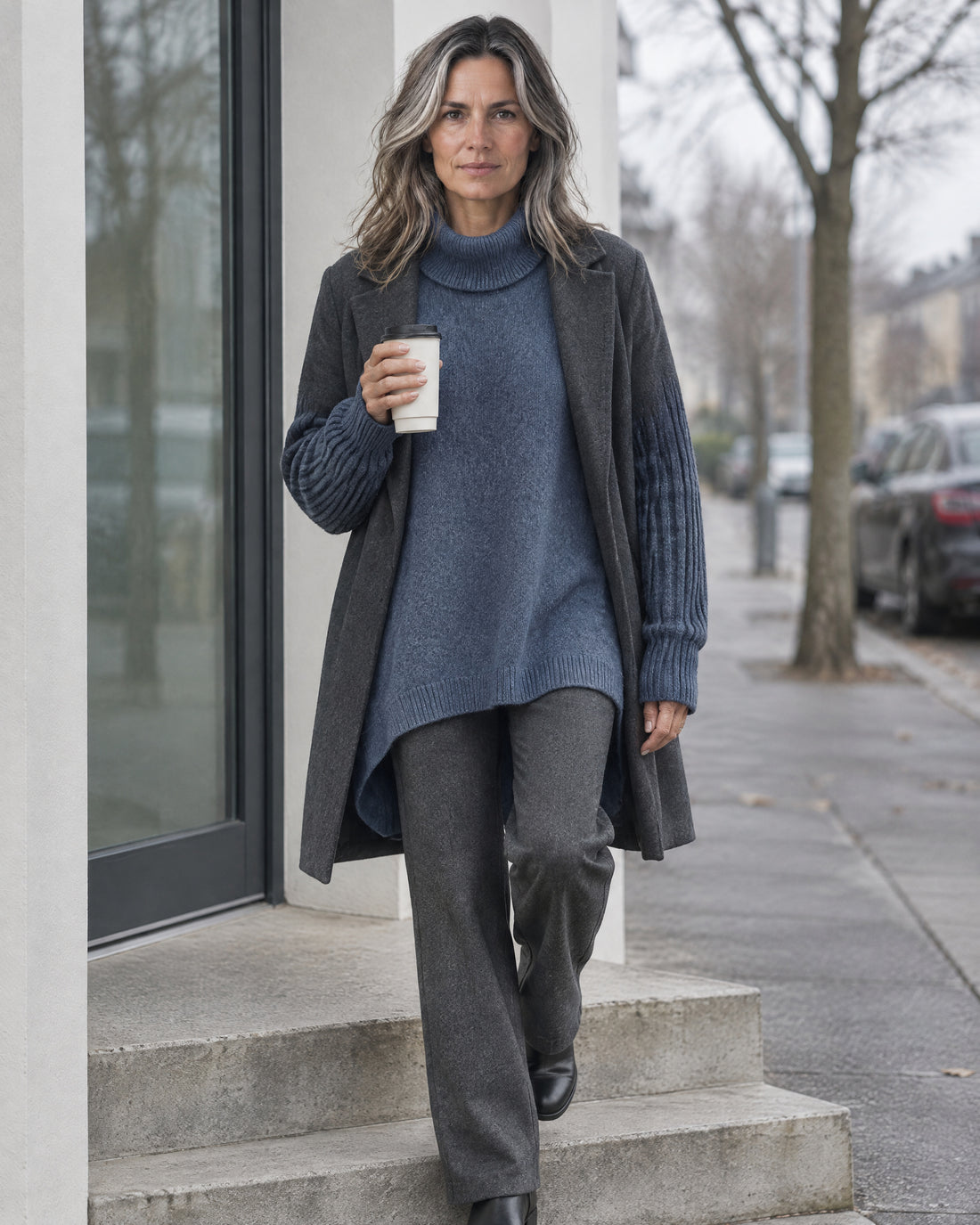 Oversized Longline Roll Neck Jumper