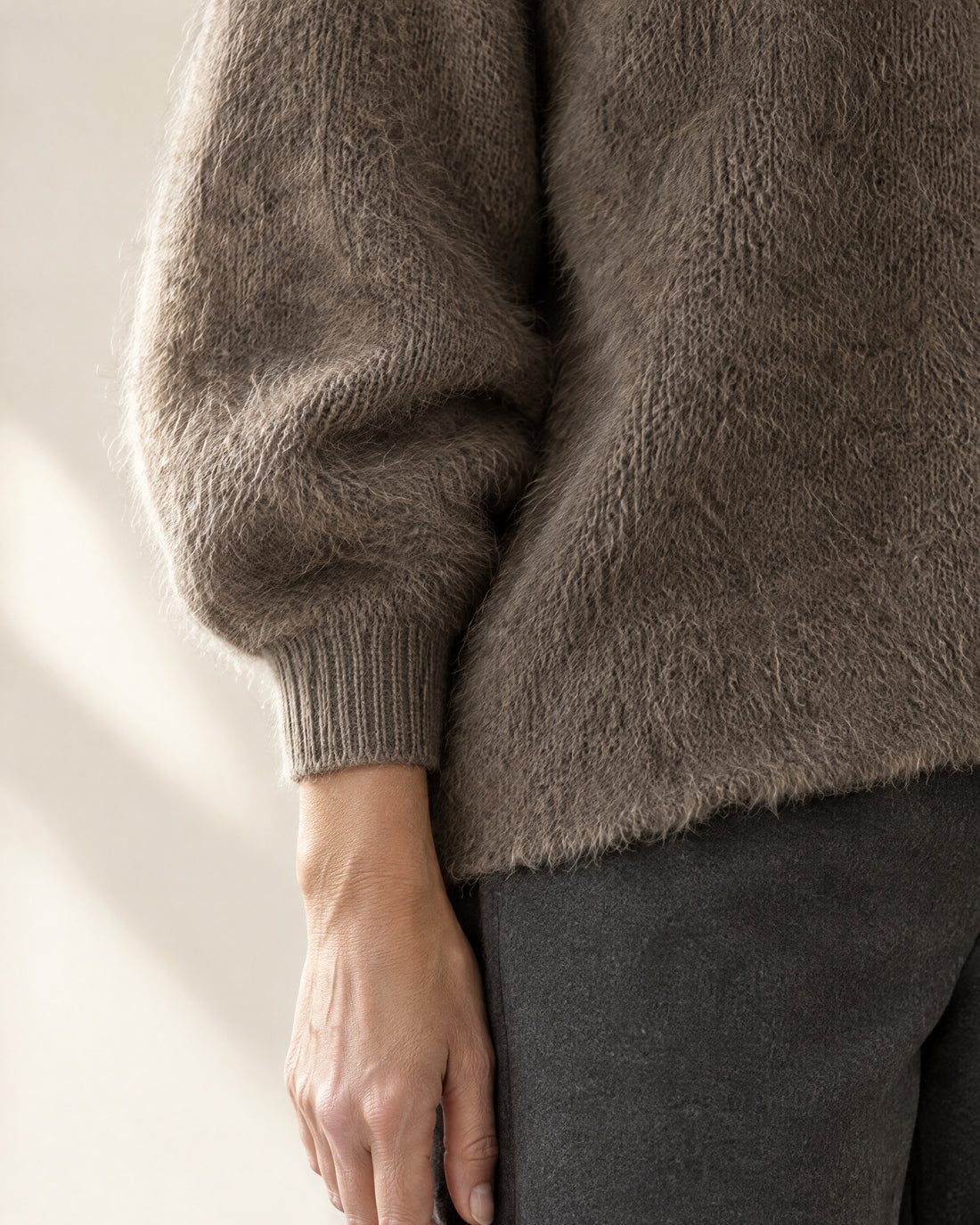 Brushed Oversized Crew Neck Jumper