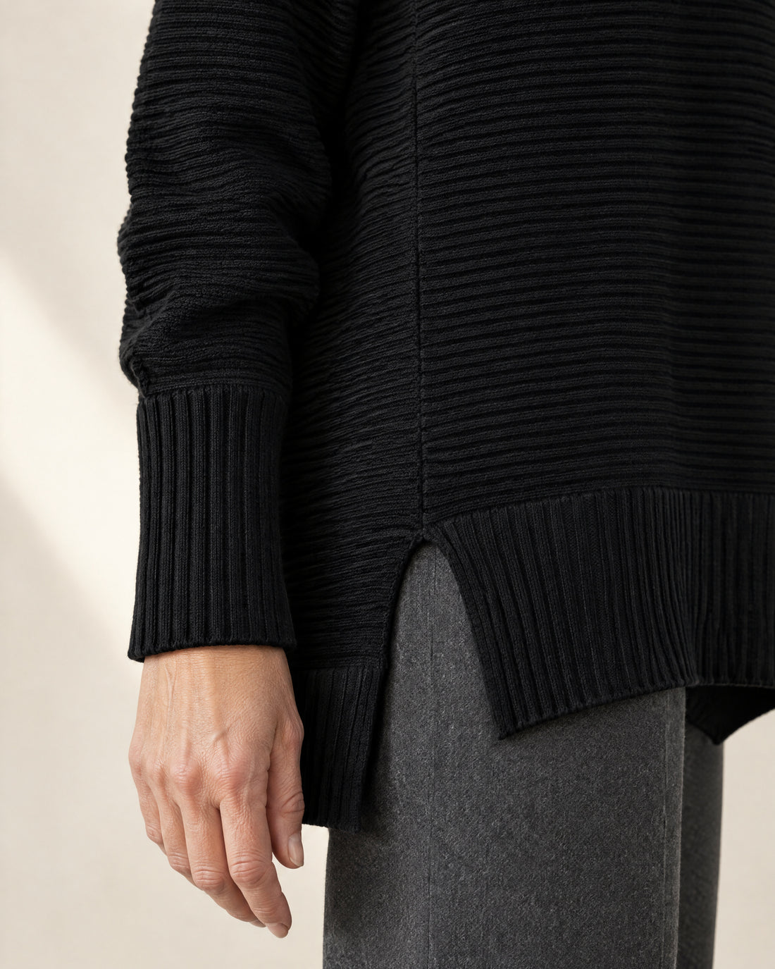 Ribbed Oversized Roll Neck Jumper