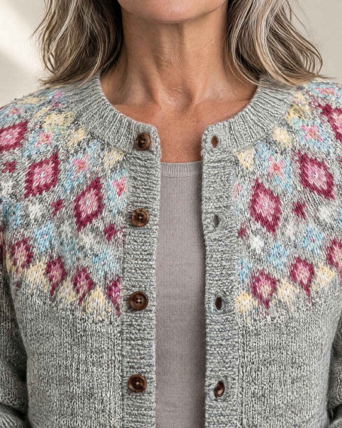 Diamond Fair Isle Yoke Cardigan