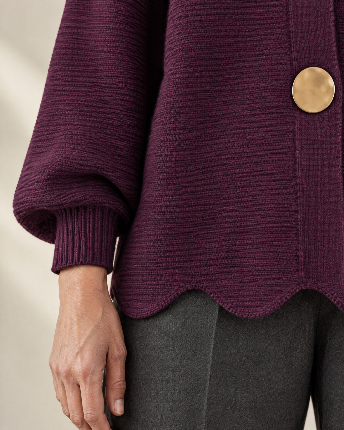 Statement Button Collared Cardigan