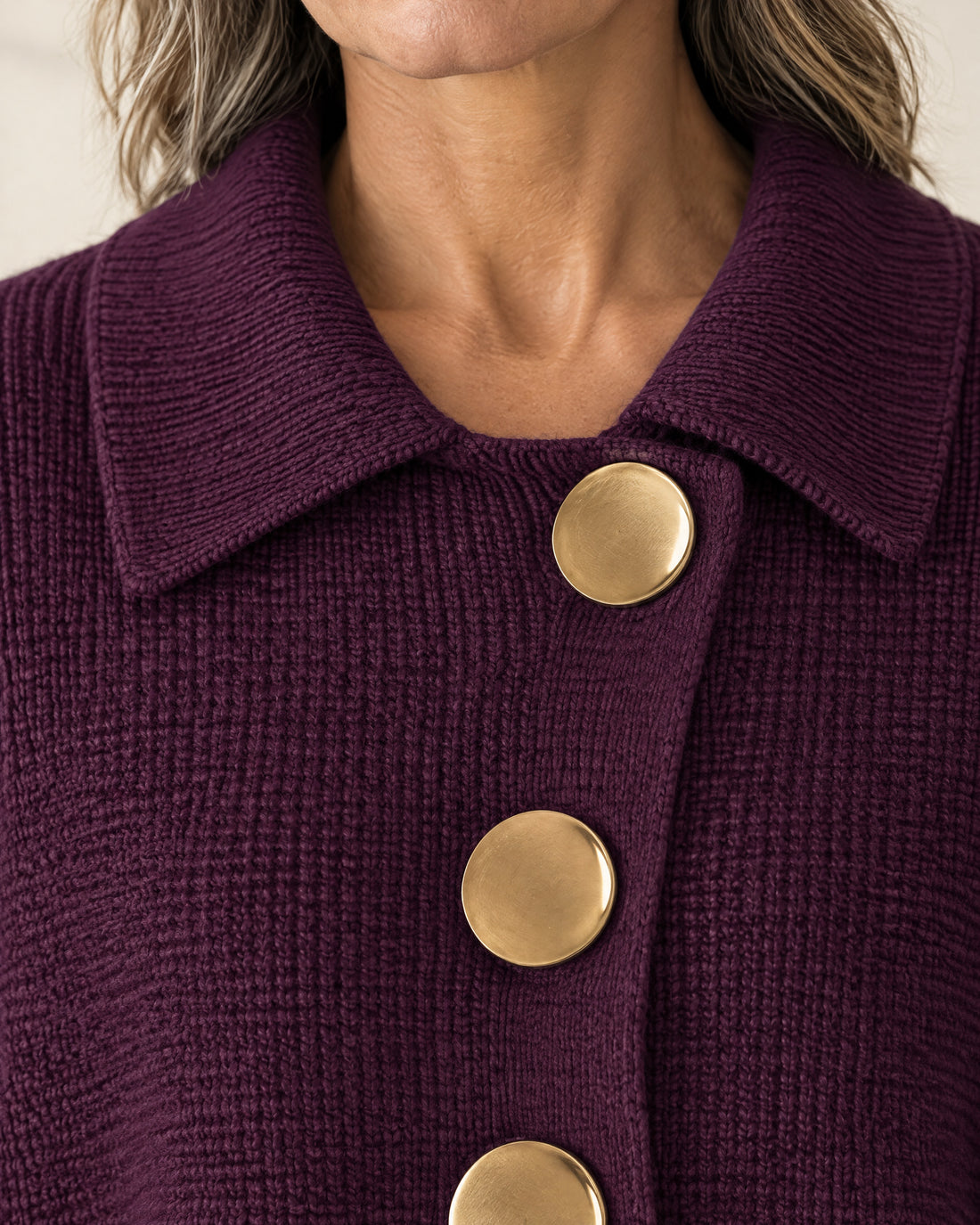 Statement Button Collared Cardigan