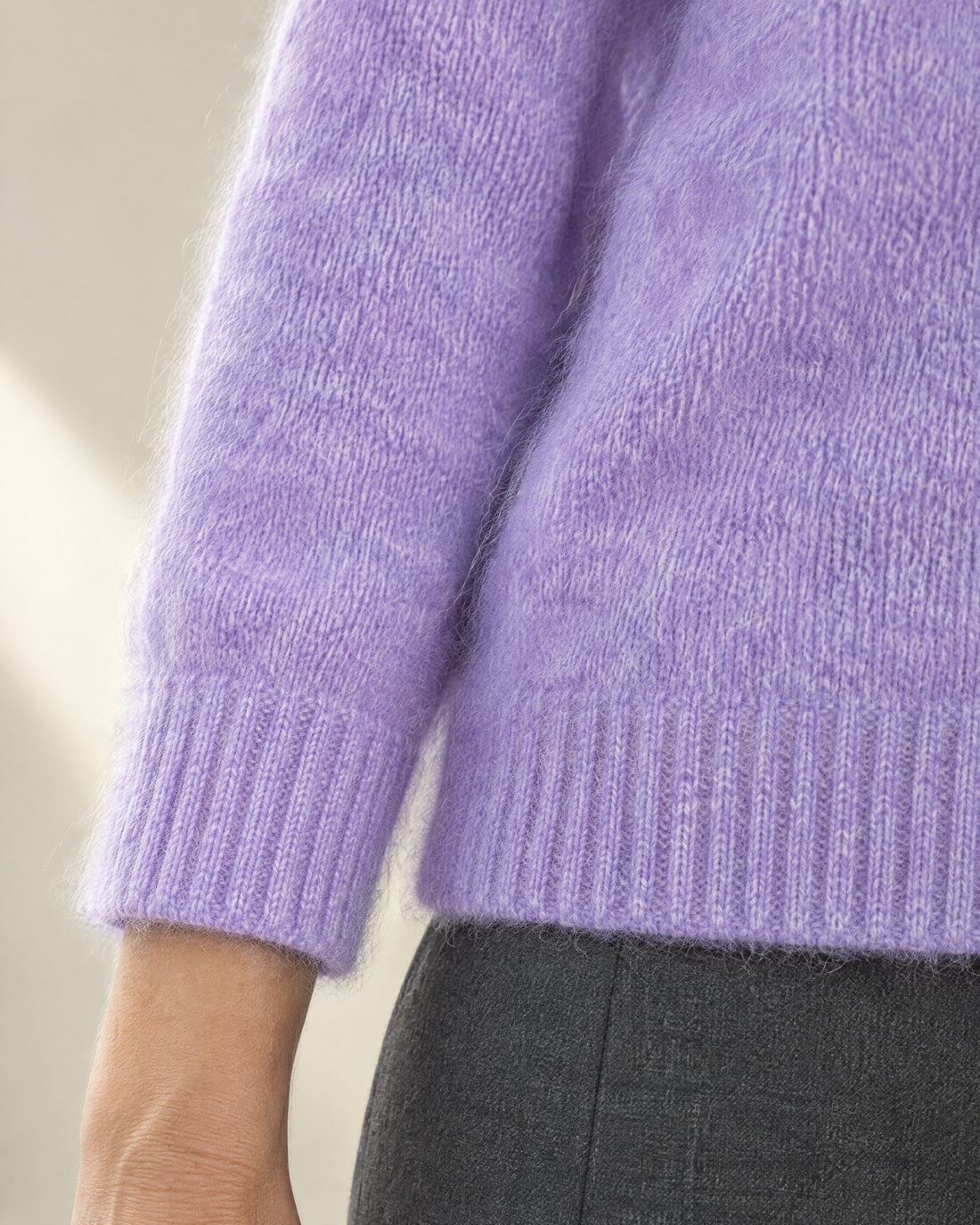 Mohair-Blend Brushed Crew Jumper