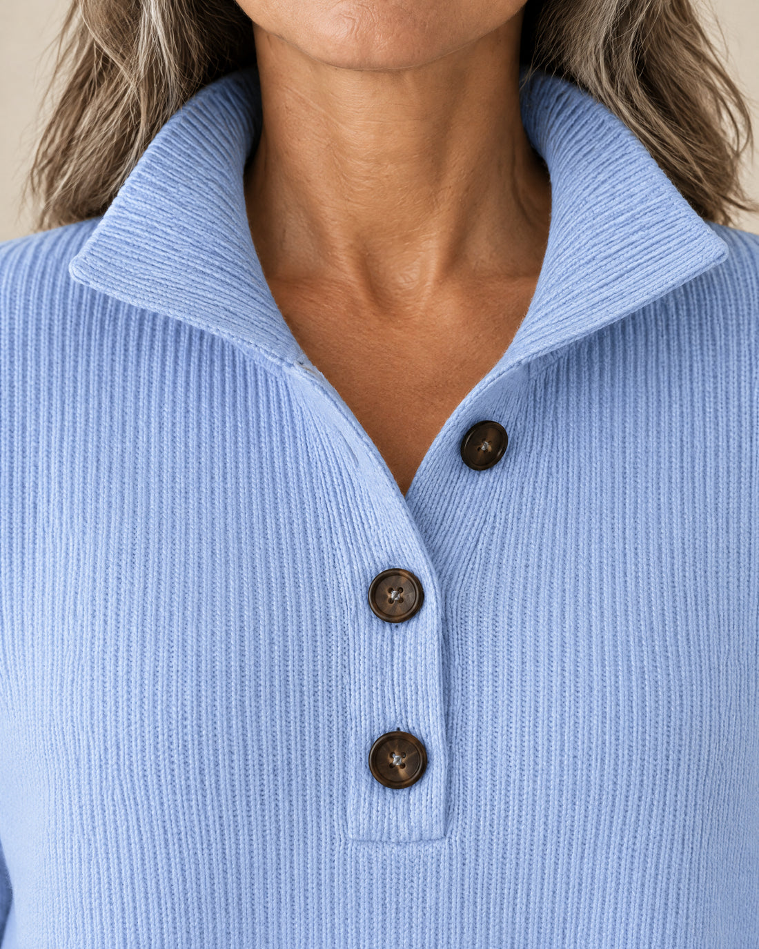 Ribbed Polo Collar Jumper