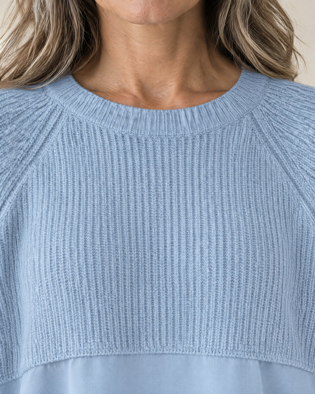 Shirt-Hem Layered Jumper