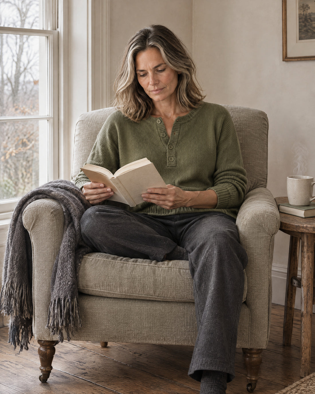 Four-Button Henley Jumper