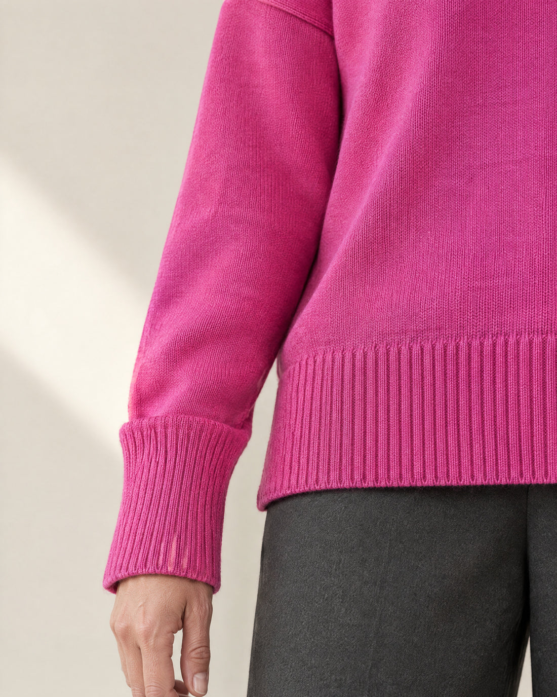 Drop-Shoulder Crew Neck Jumper