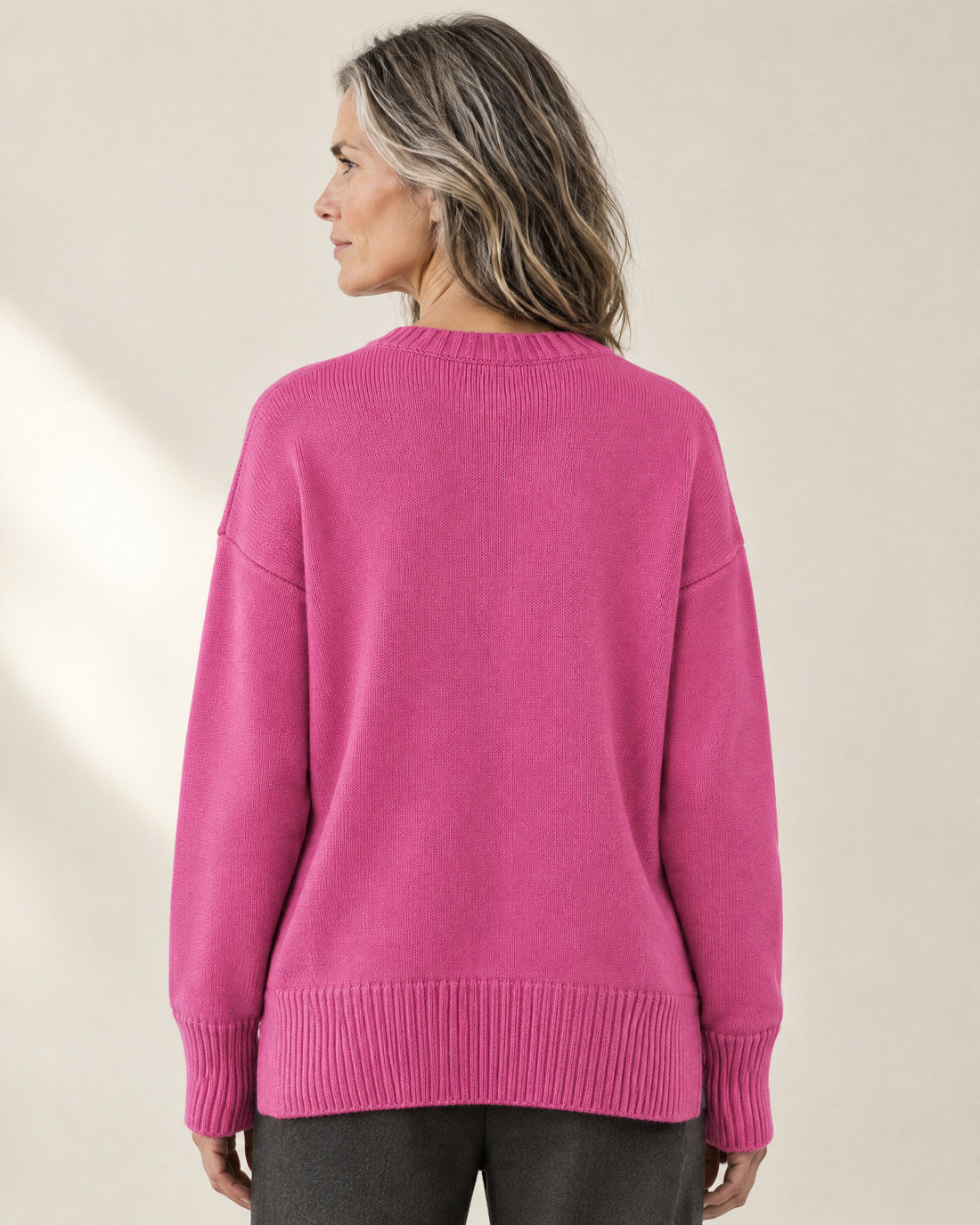 Drop-Shoulder Crew Neck Jumper