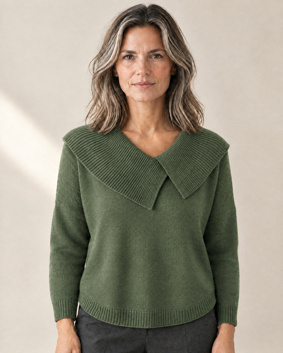 Fold-Over Collar Jumper
