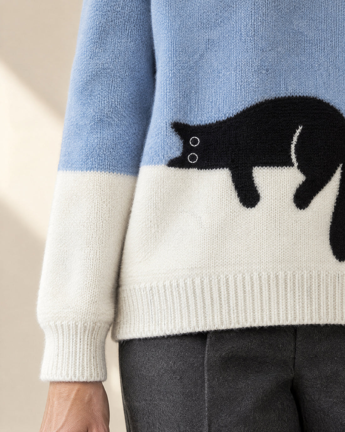 Oversized Cat Motif Jumper
