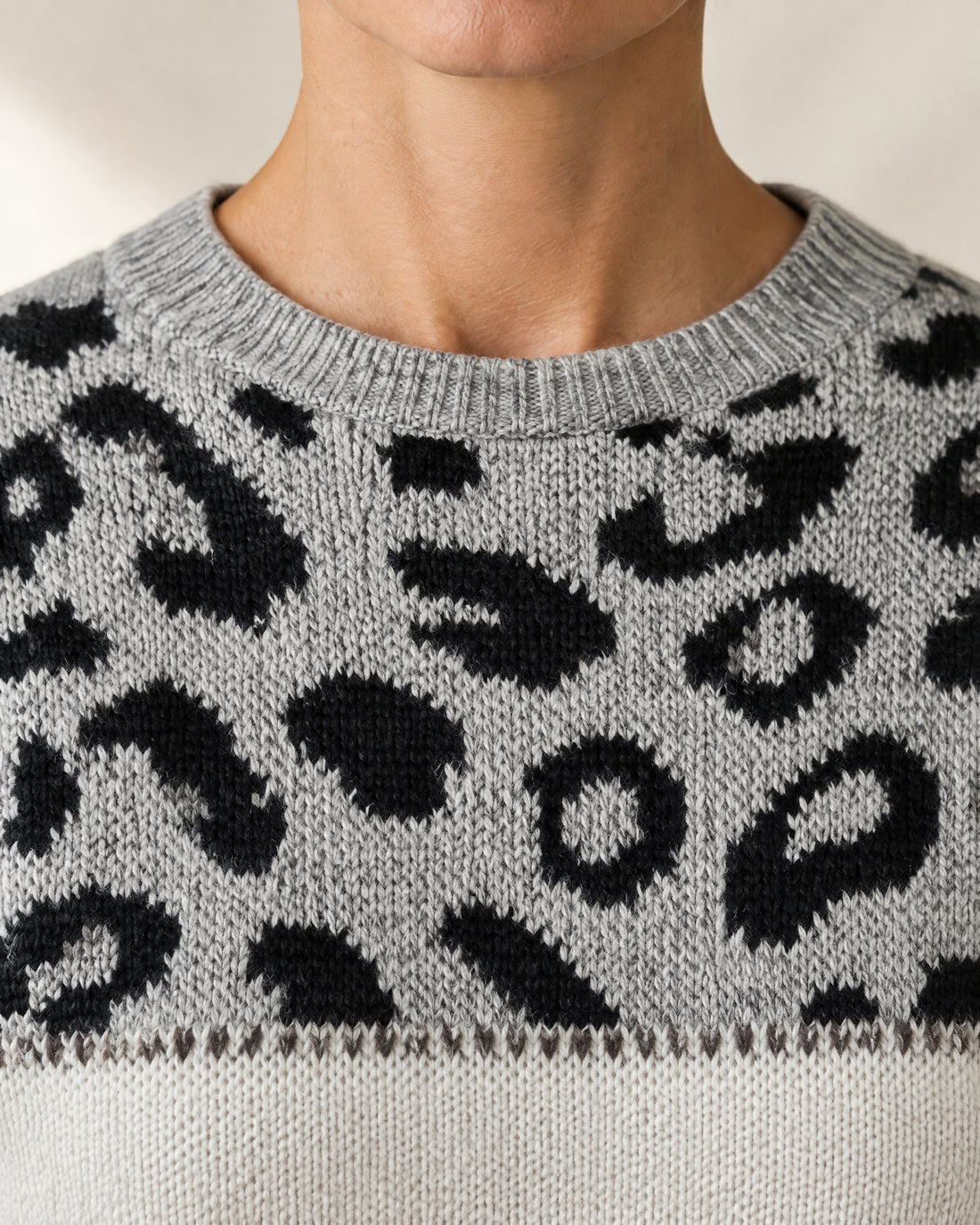Leopard Colour-Block Jumper