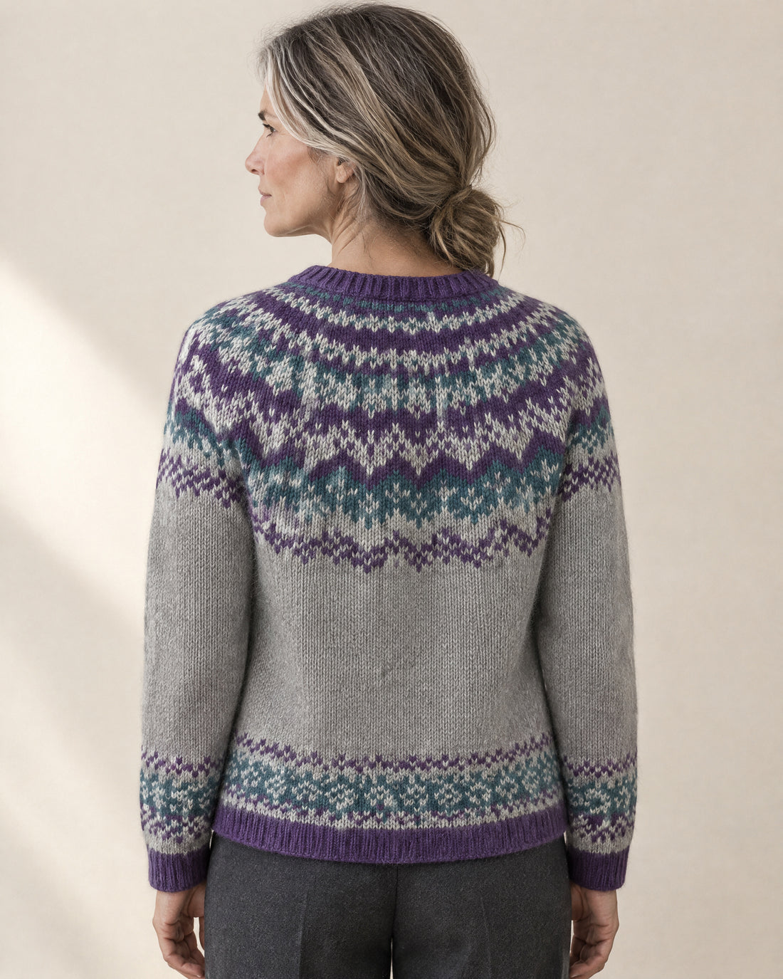 Chevron Fair Isle Yoke Cardigan