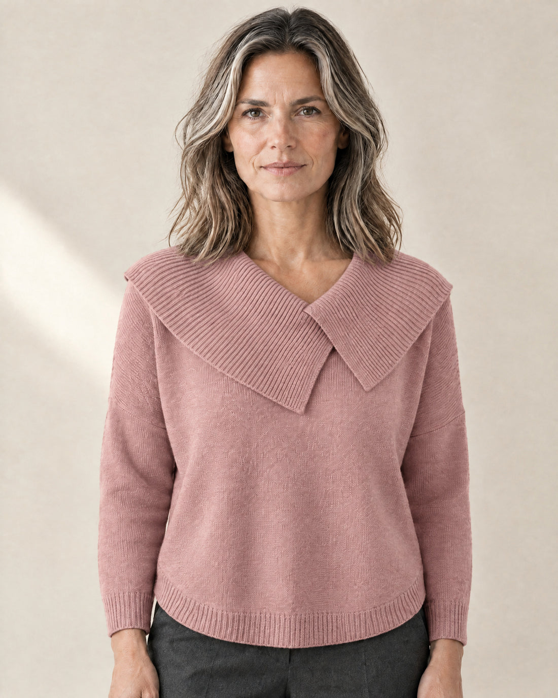 Fold-Over Collar Jumper