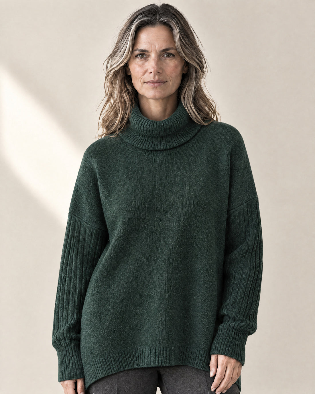 Oversized Longline Roll Neck Jumper