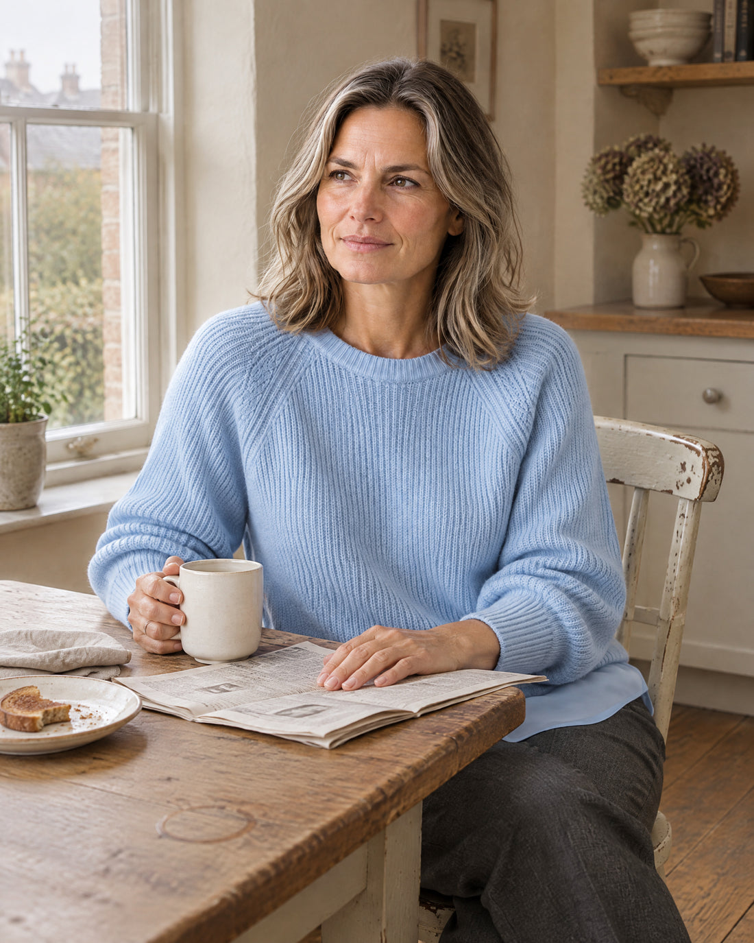Layered Hem Ribbed Jumper