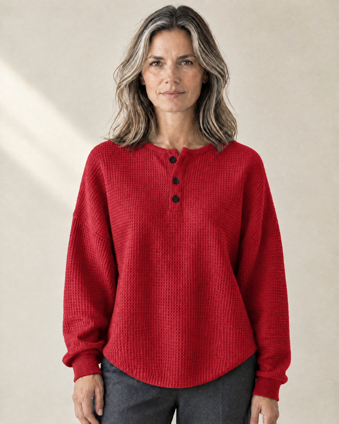 Three-Button Henley Jumper