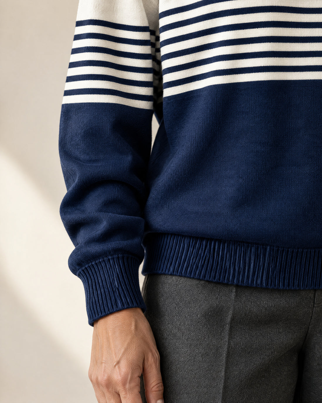 Striped Quarter-Zip Jumper