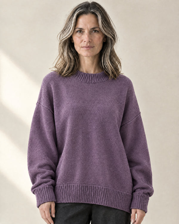 Oversized Soft-Knit Jumper in Purple