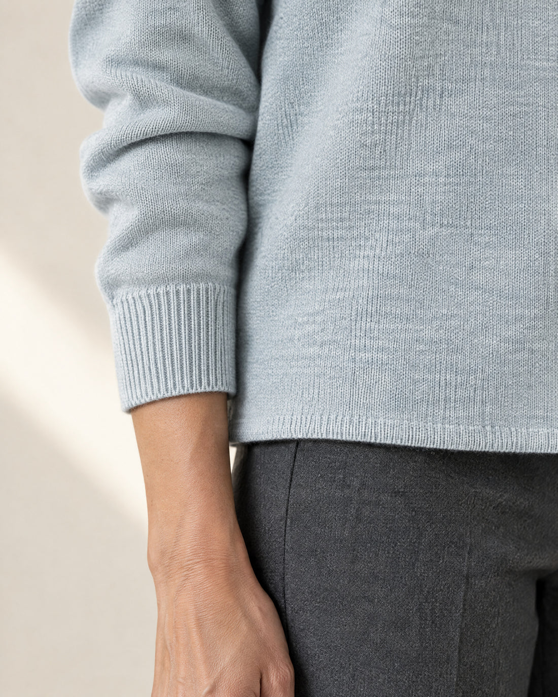Lace-Trim V-Neck Jumper