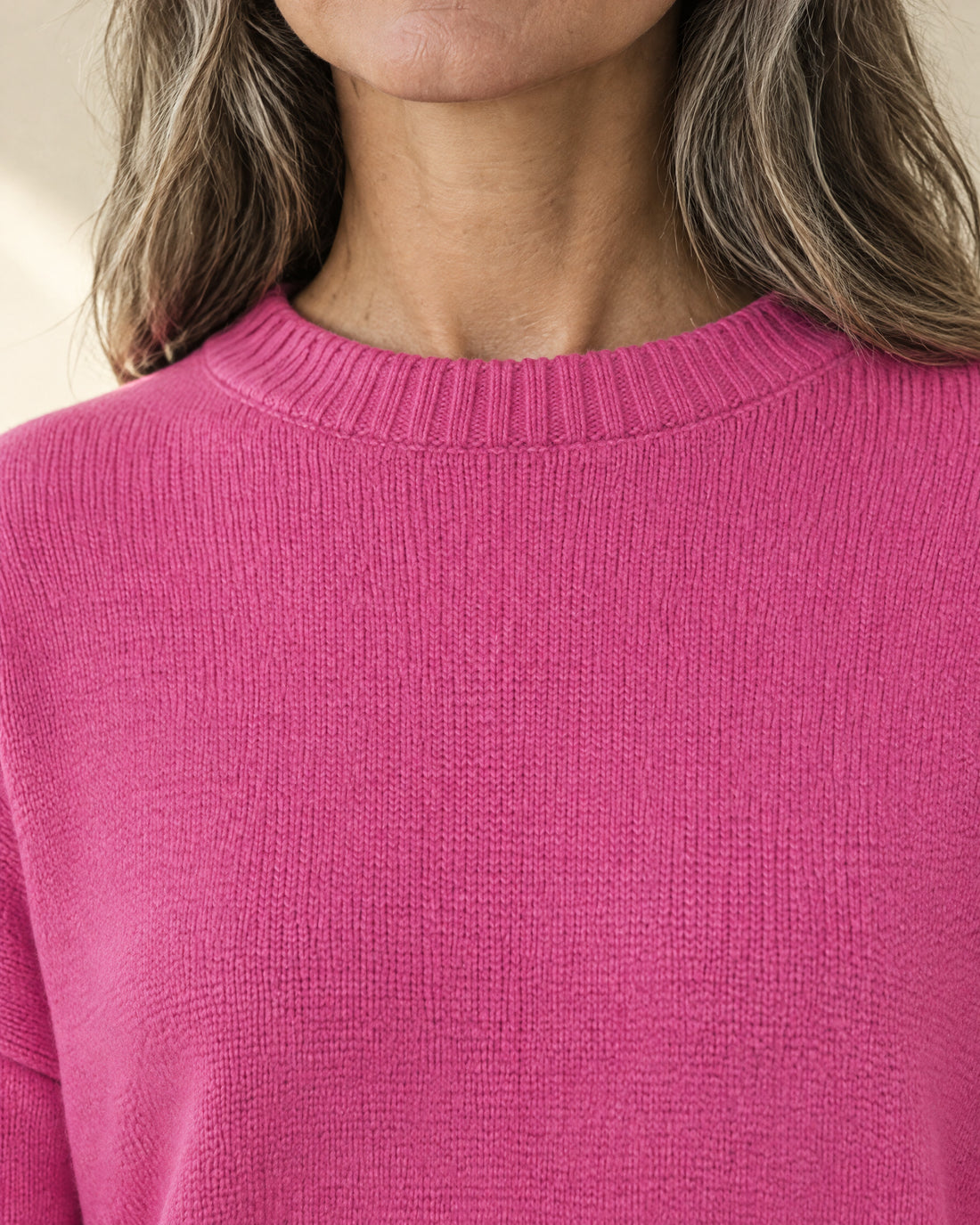 Drop-Shoulder Crew Neck Jumper