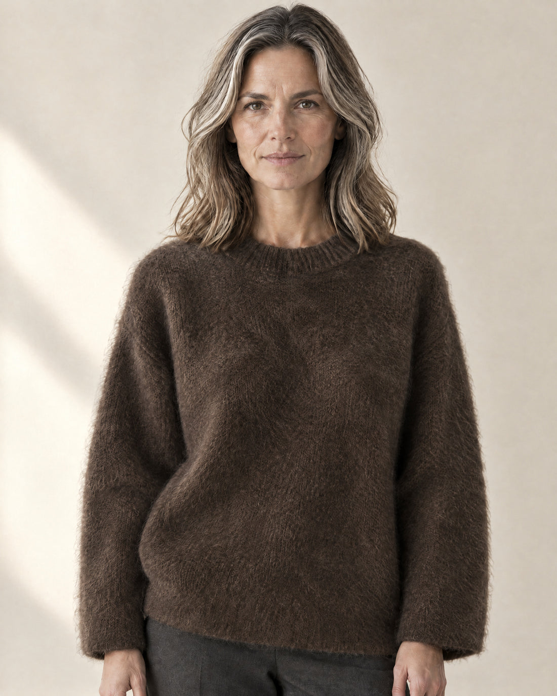 Brushed Oversized Crew Neck Jumper