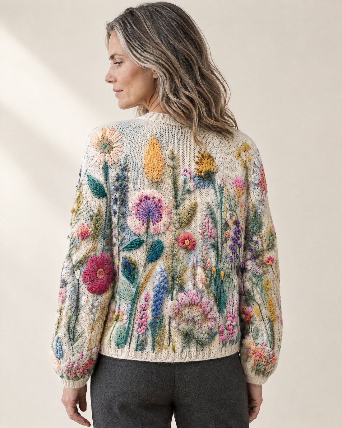Wildflower Motif Button Cardigan