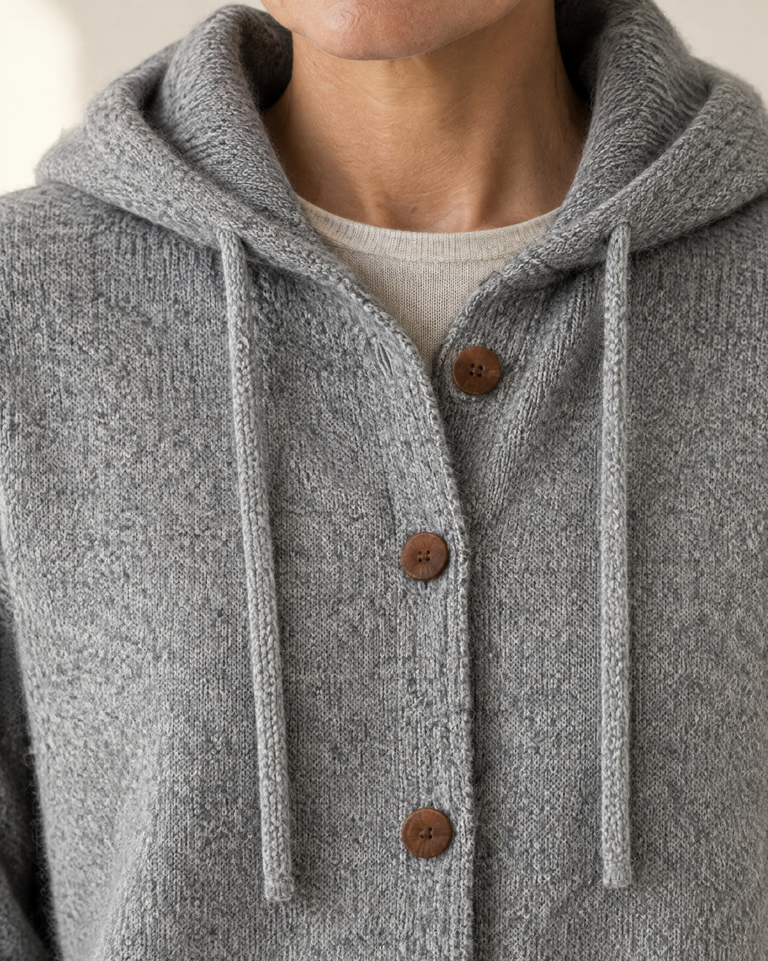 Hooded Button-Through Cardigan