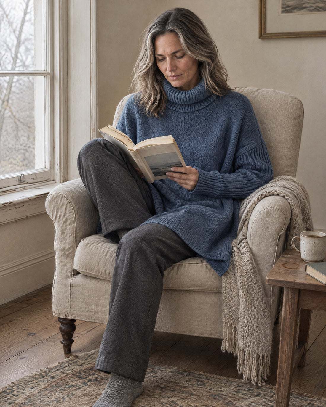 Oversized Longline Roll Neck Jumper