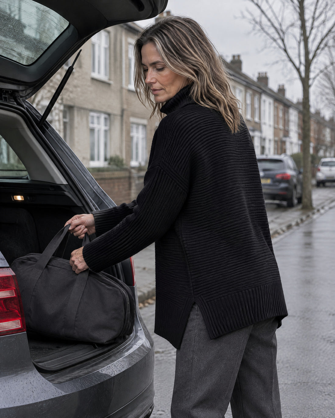 Ribbed Oversized Roll Neck Jumper