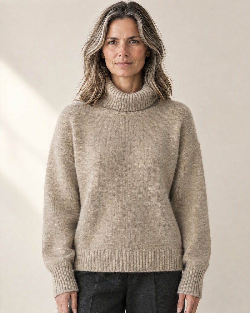 Drop Shoulder Roll Neck Jumper