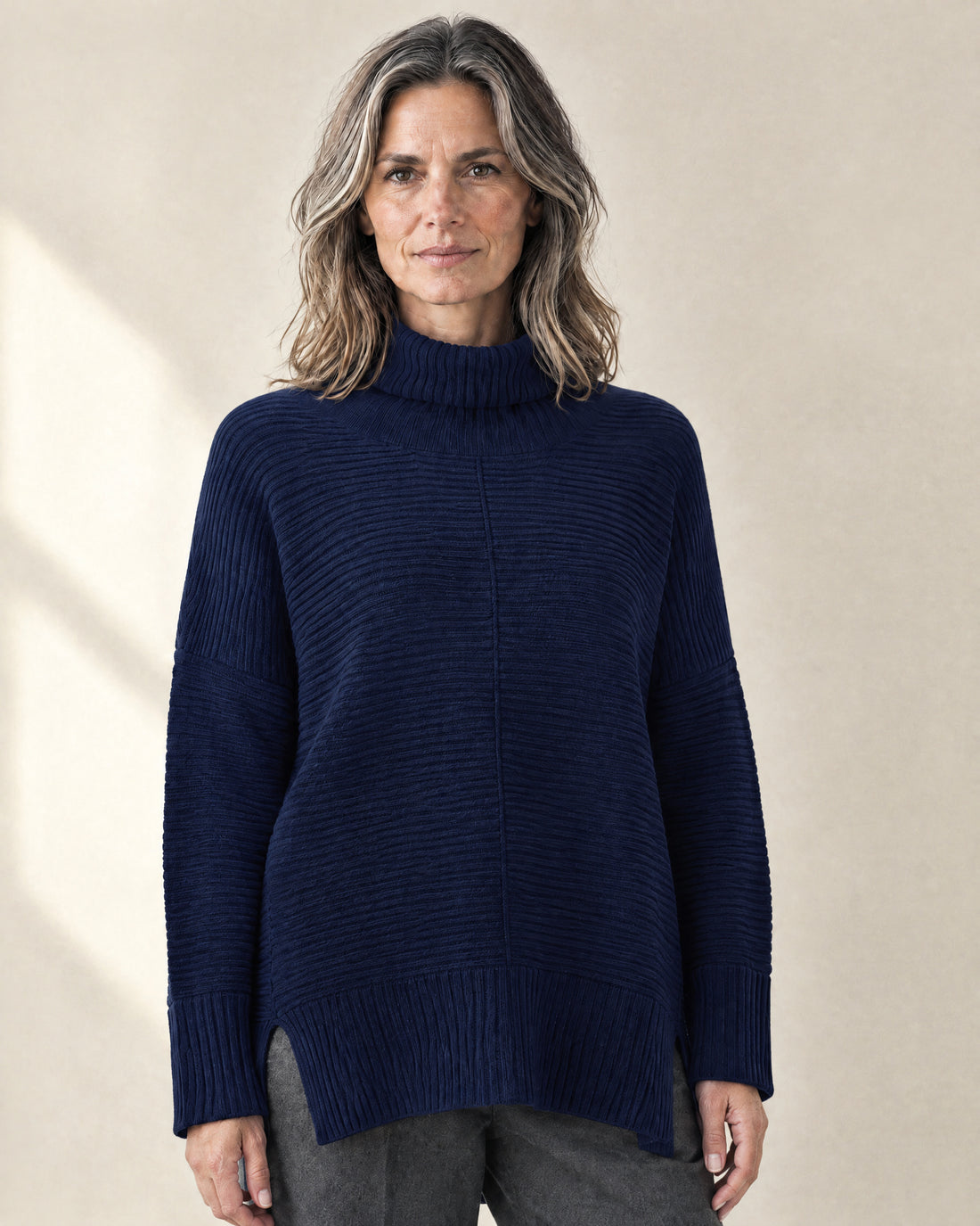Ribbed Oversized Roll Neck Jumper