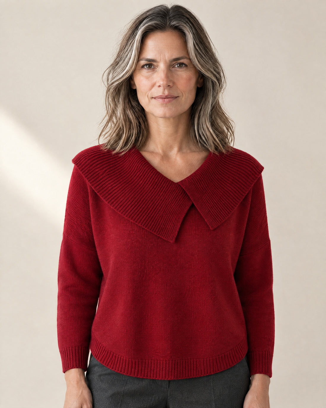 Fold-Over Collar Jumper