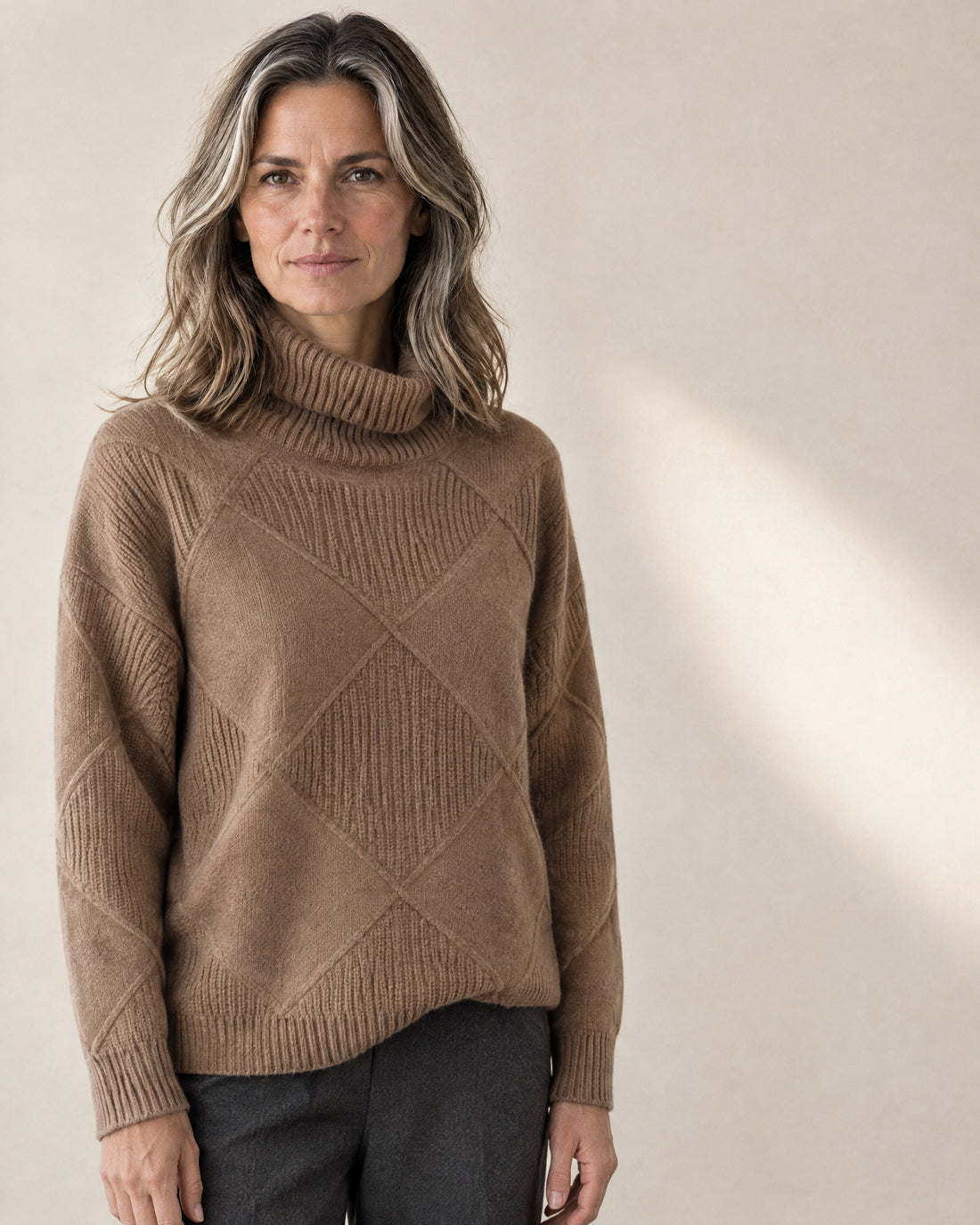 Cashmere-Blend Roll Neck Jumper