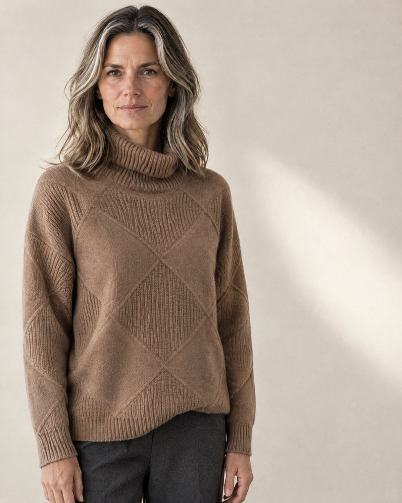 Cashmere-Blend Roll Neck Jumper