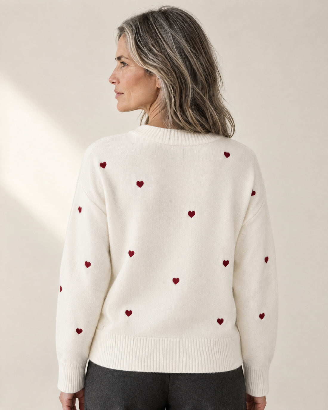 Heart Motif Crew Neck Jumper