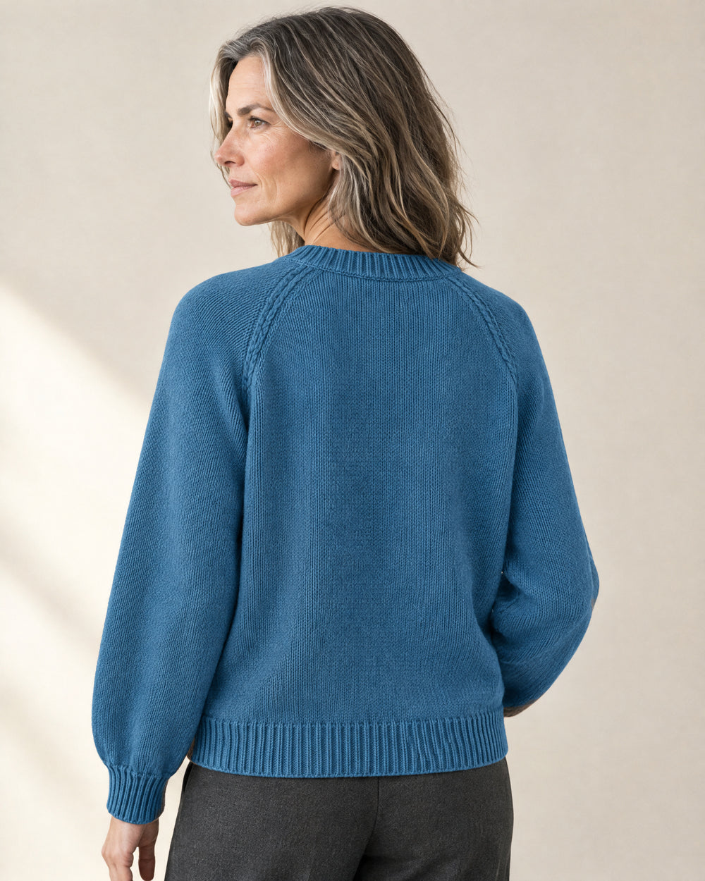 Scottie Dog Motif Jumper, back view, worn