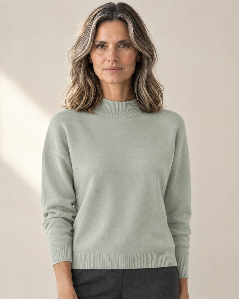 Fine-Knit Funnel Neck Jumper