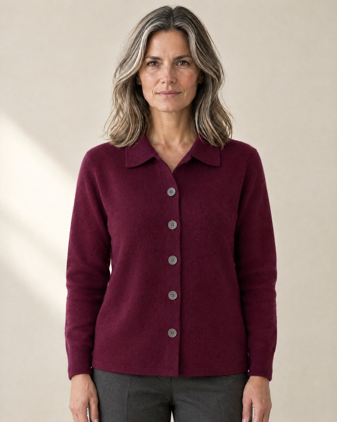 Collared Button-Through Cardigan