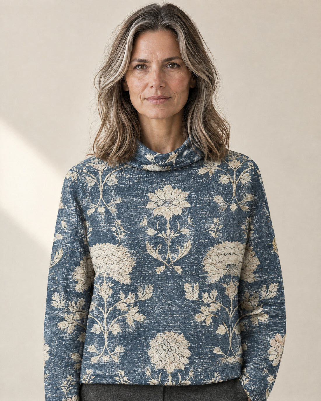 Cotton-Rich Roll Neck Jumper