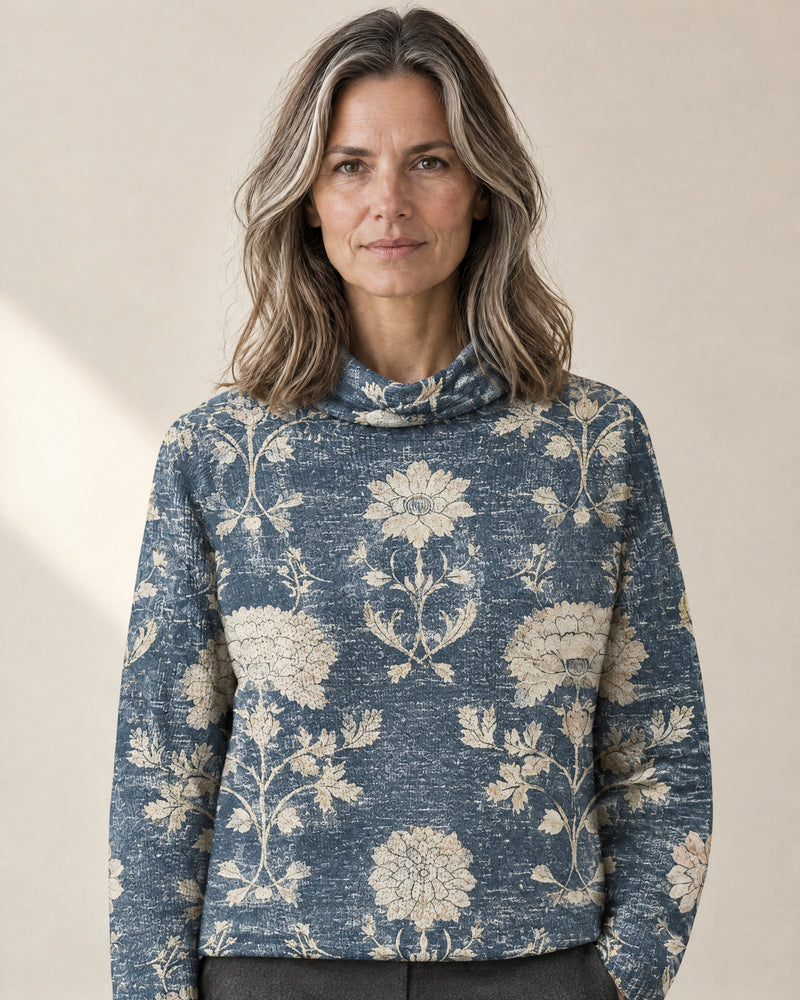 Cotton-Rich Roll Neck Jumper