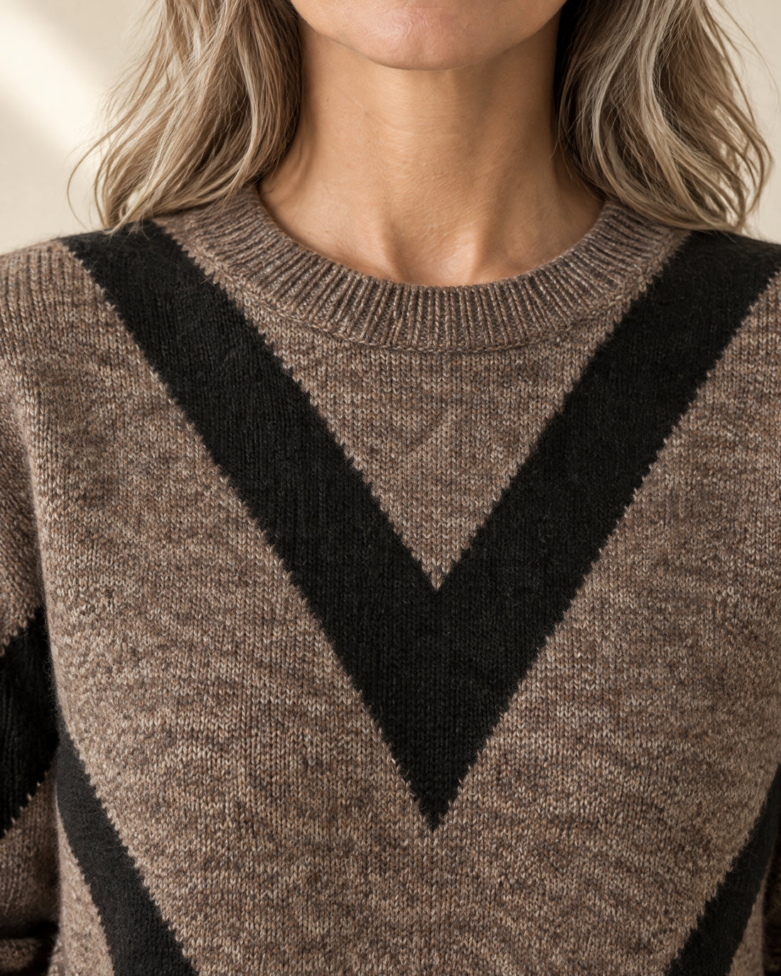 Chevron Cotton Crew Neck Jumper