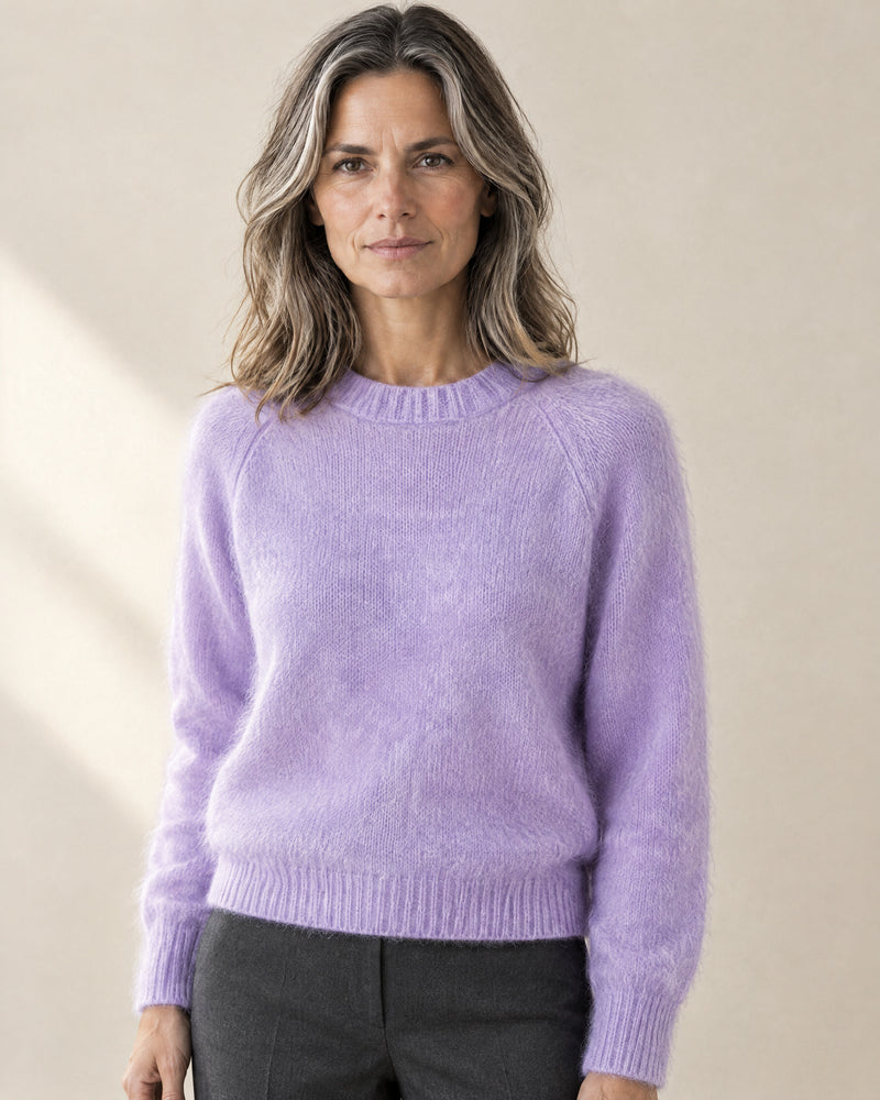 Mohair-Blend Brushed Crew Jumper
