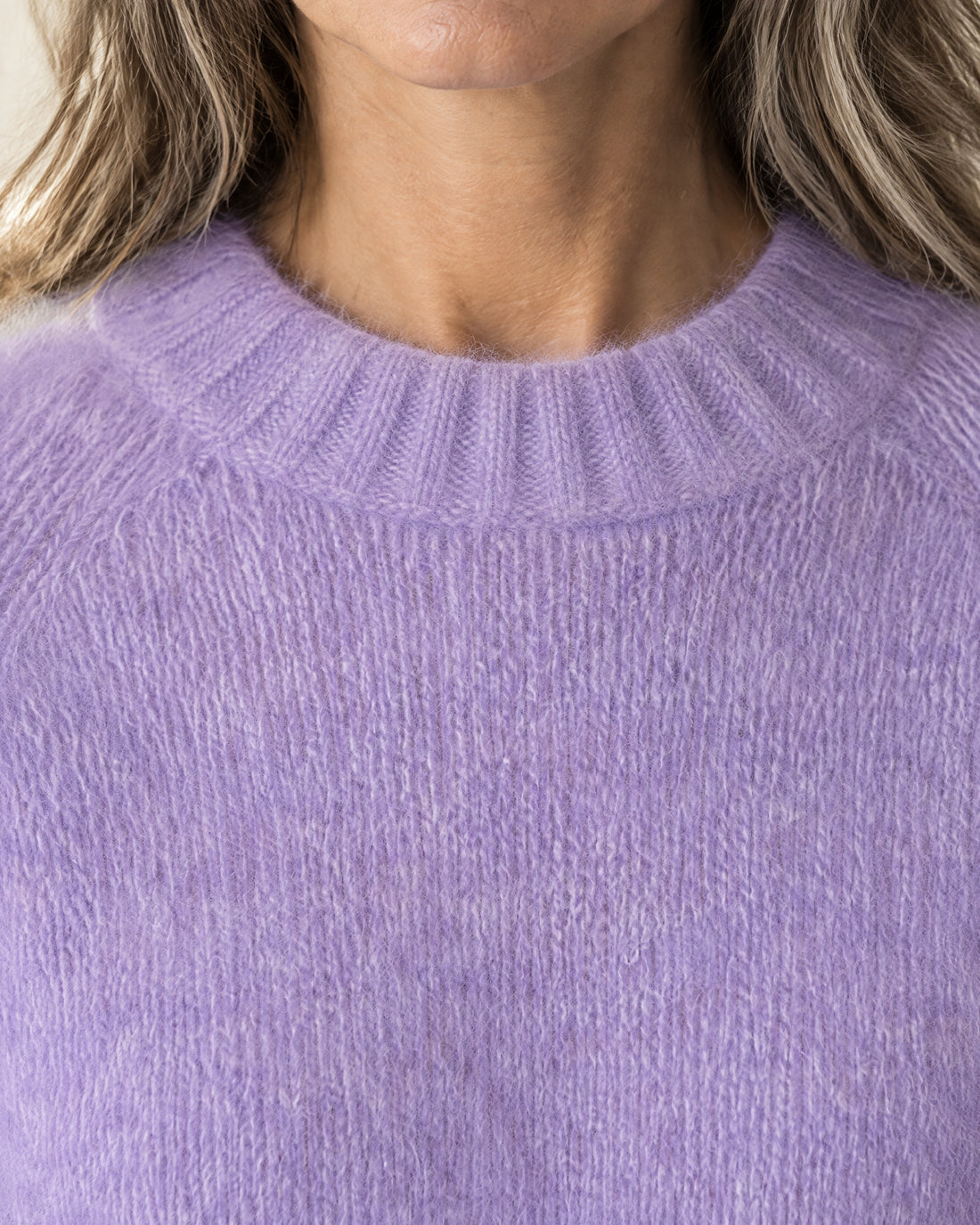 Mohair-Blend Brushed Crew Jumper