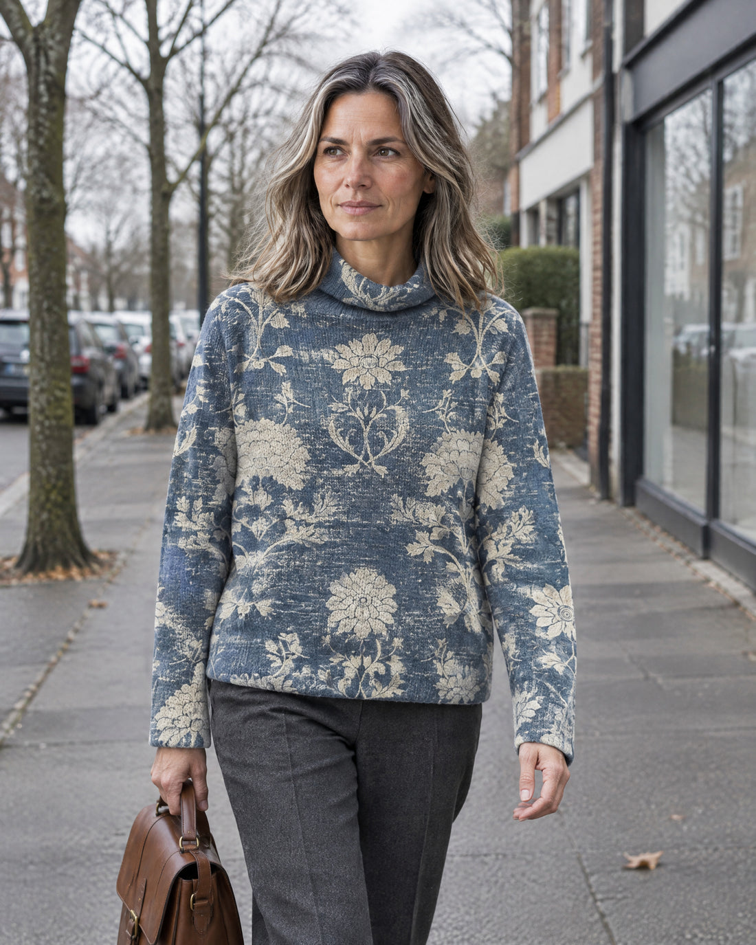 Cotton-Rich Roll Neck Jumper